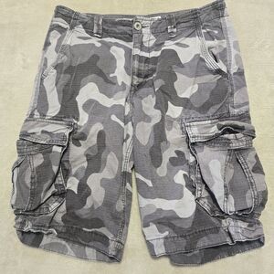 American Eagle Longboard Camo Cargo Shorts Ripstop Mens Sz 33 Camouflage